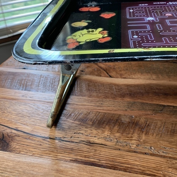 VINTAGE 1980's Midway PAC-MAN TV Folding Serving Tray Metal ✨ - Picture 4 of 16